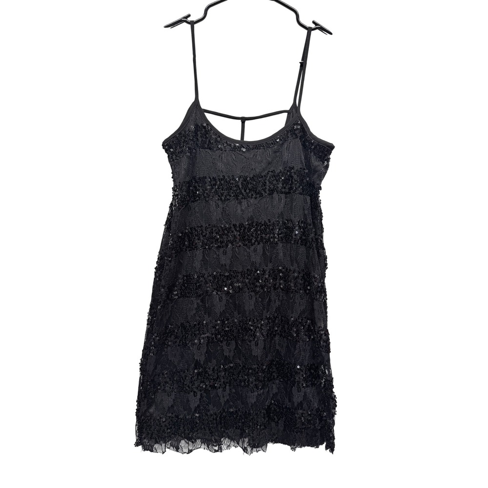 Vintage Wet Seal Sequins Mini Dress Y2K Small Strappy Back